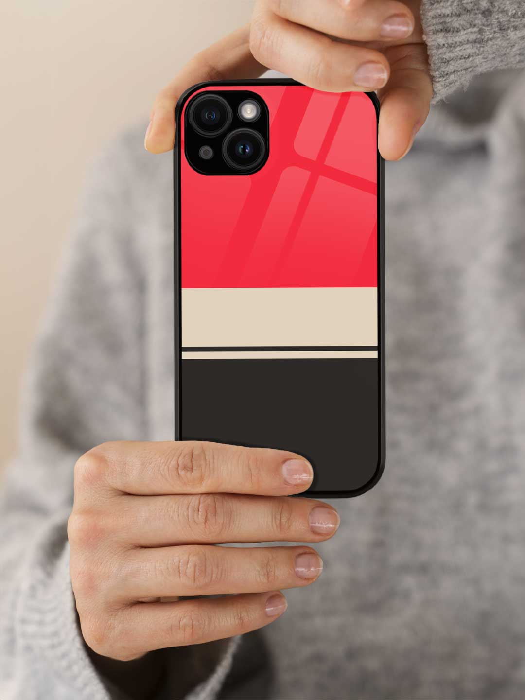 Racecar Stripes - iPhone 14 Plus Glass Cover
