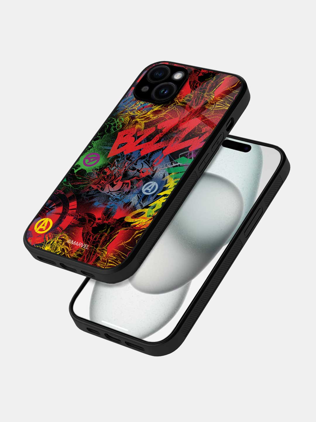 Avengers Grafitti - iPhone 15 Plus Glass Cover