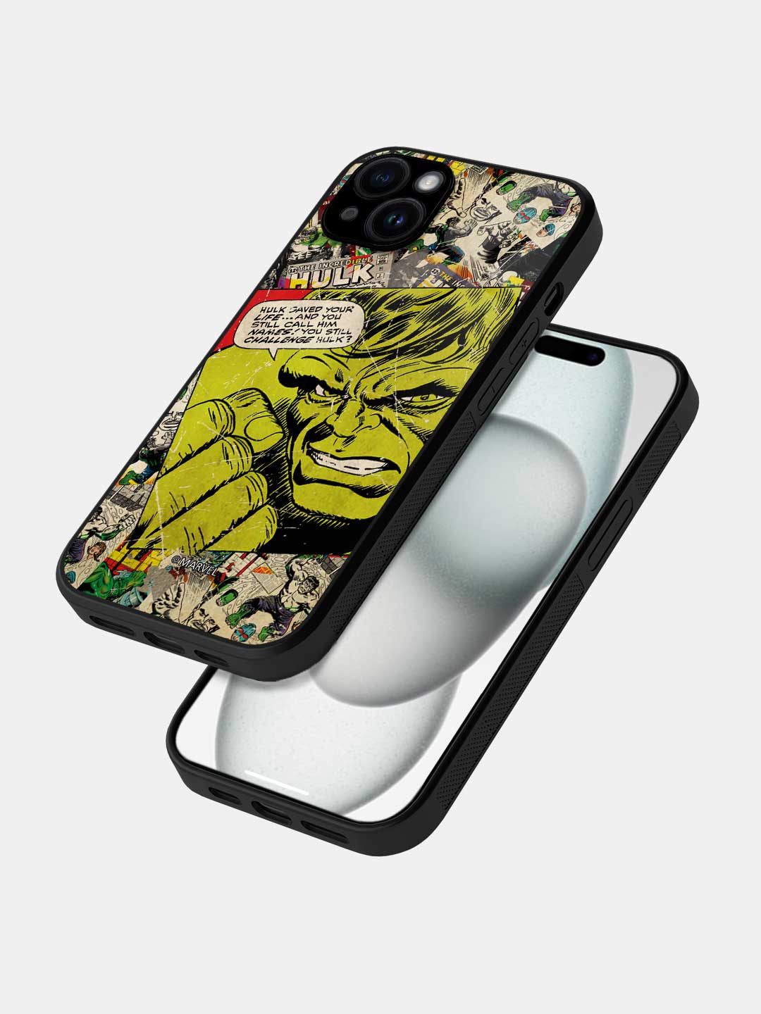 Comic Hulk - iPhone 15 Plus Glass Cover