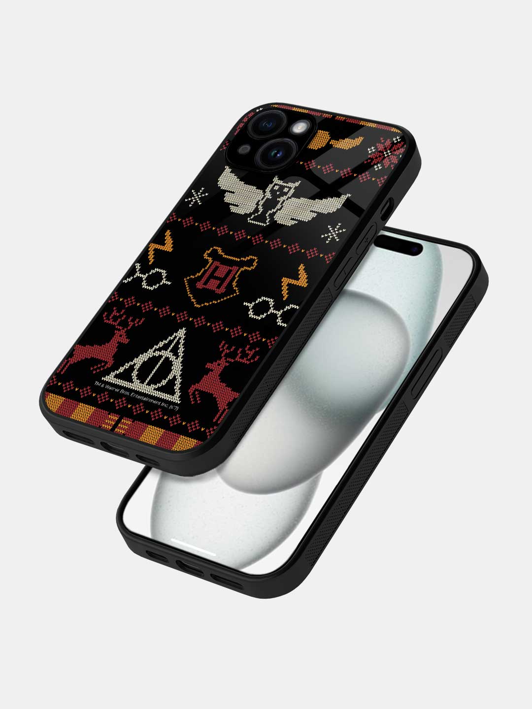 Harry Potter Christmas Pattern - iPhone 15 Plus Glass Cover