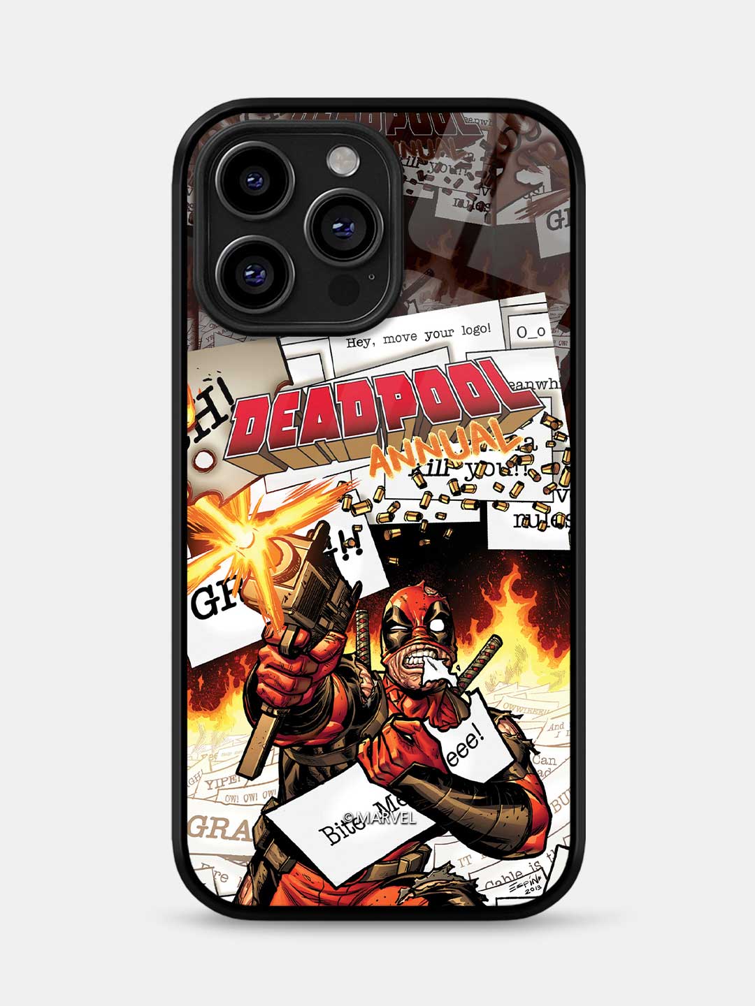 Comic Deadpool - iPhone 14 Pro Max Glass Cover