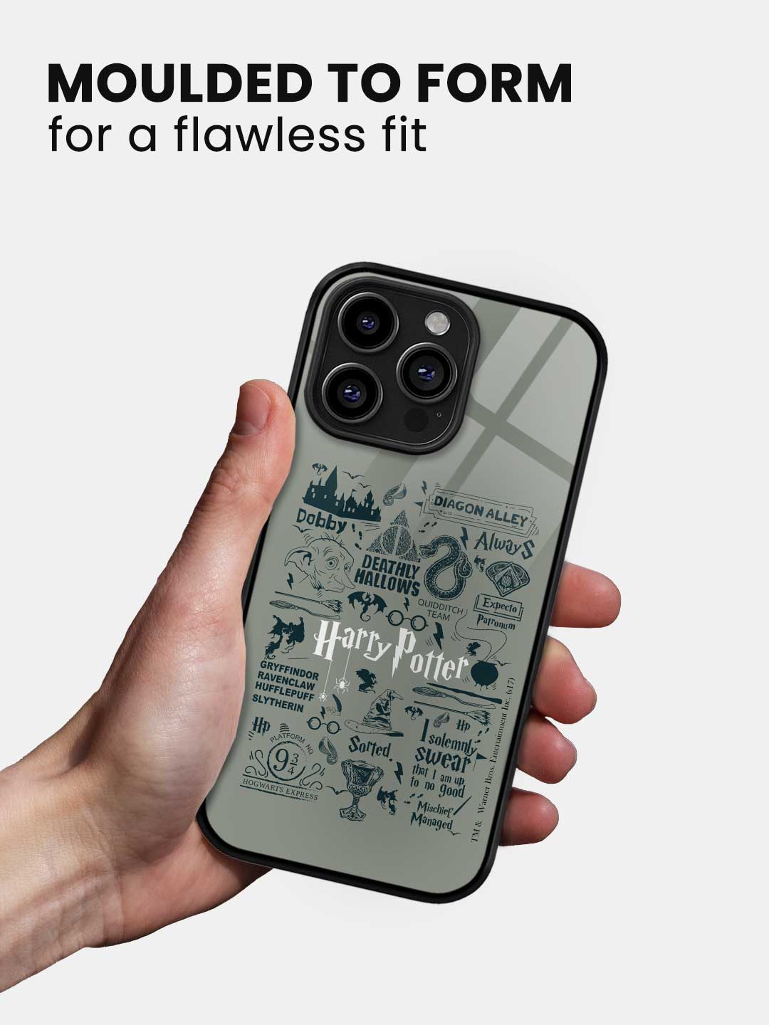 Harry Potter Infographic Grey - iPhone 14 Pro Max Glass Cover