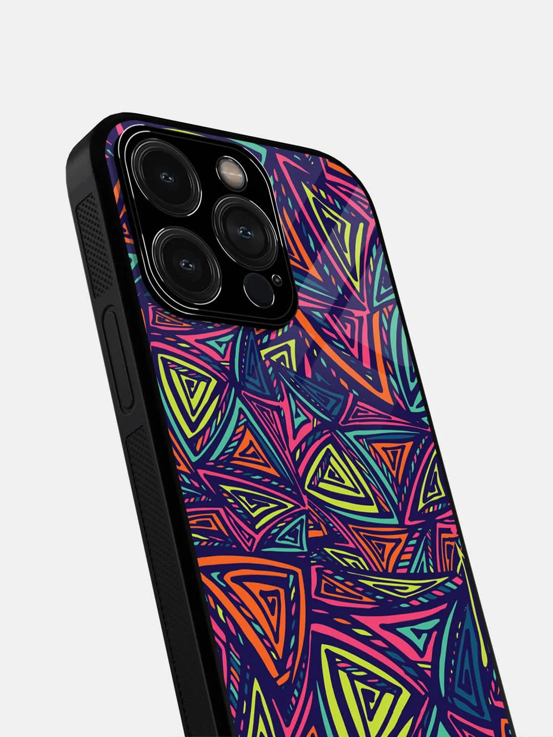 Neon Angles - iPhone 15 Pro Max Cover - Glass