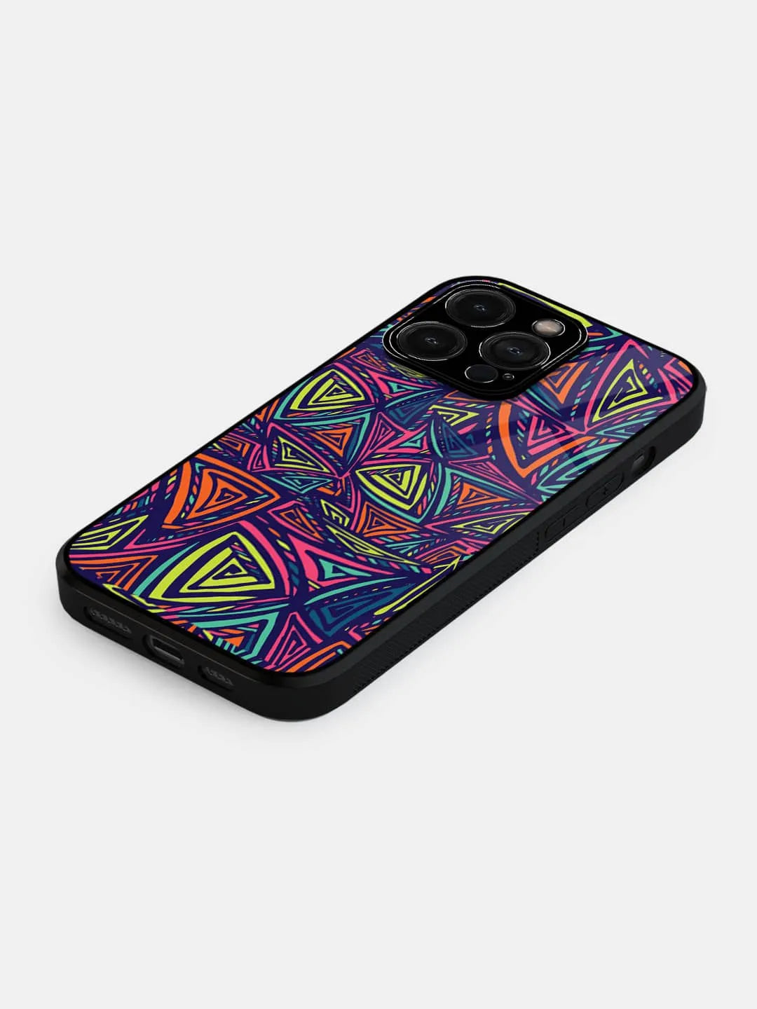 Neon Angles - iPhone 15 Pro Max Cover - Glass