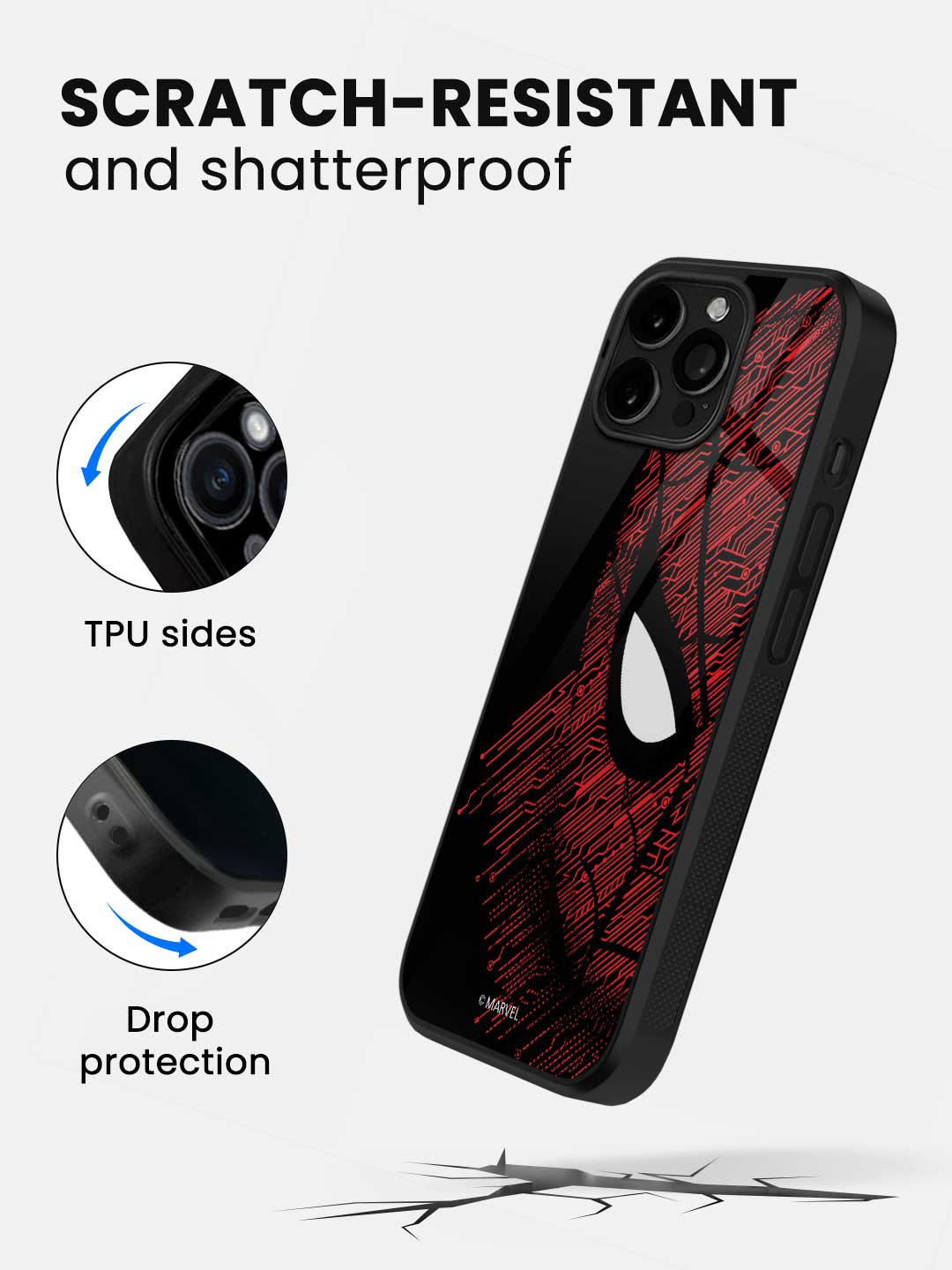 Sketch Out Spider Man - iPhone 14 Pro Max Glass Cover