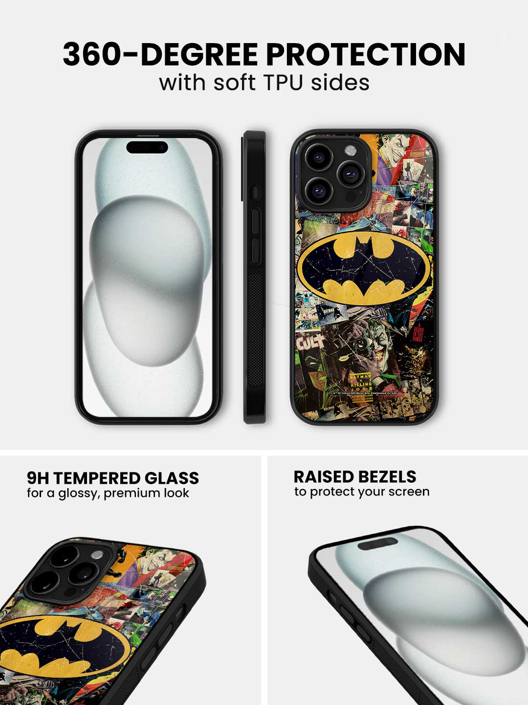 Comic Bat - iPhone 14 Pro Max Glass Cover