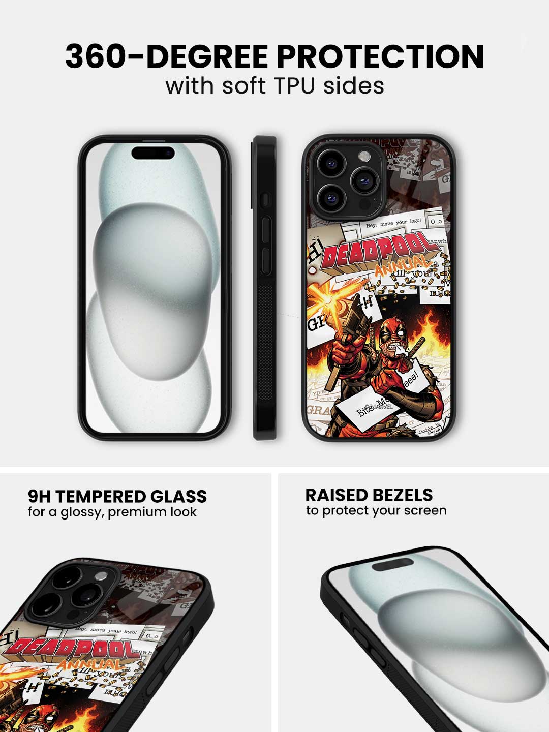 Comic Deadpool - iPhone 14 Pro Max Glass Cover