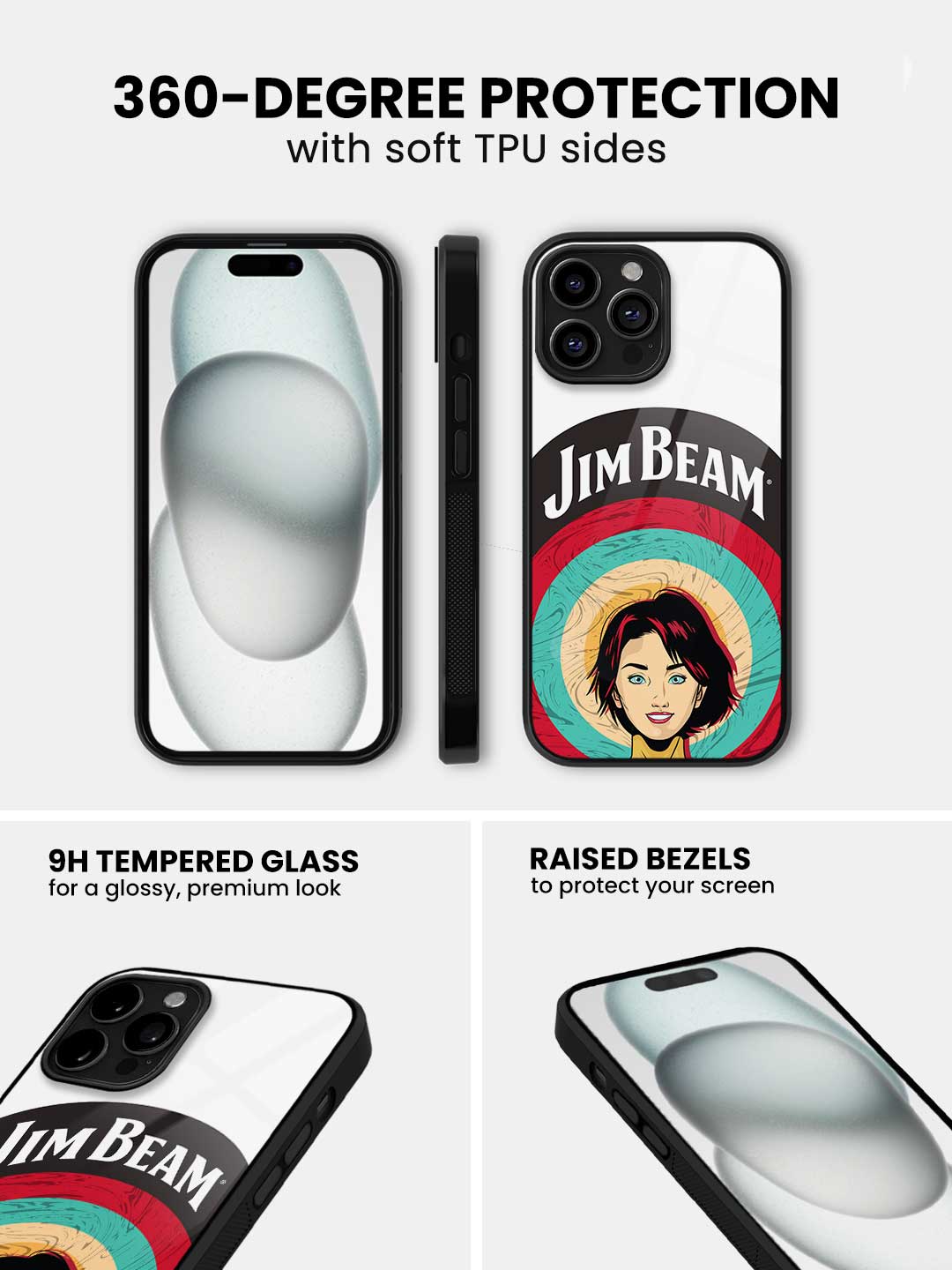 Jim Beam Character White - iPhone 14 Pro Max Glass Cover