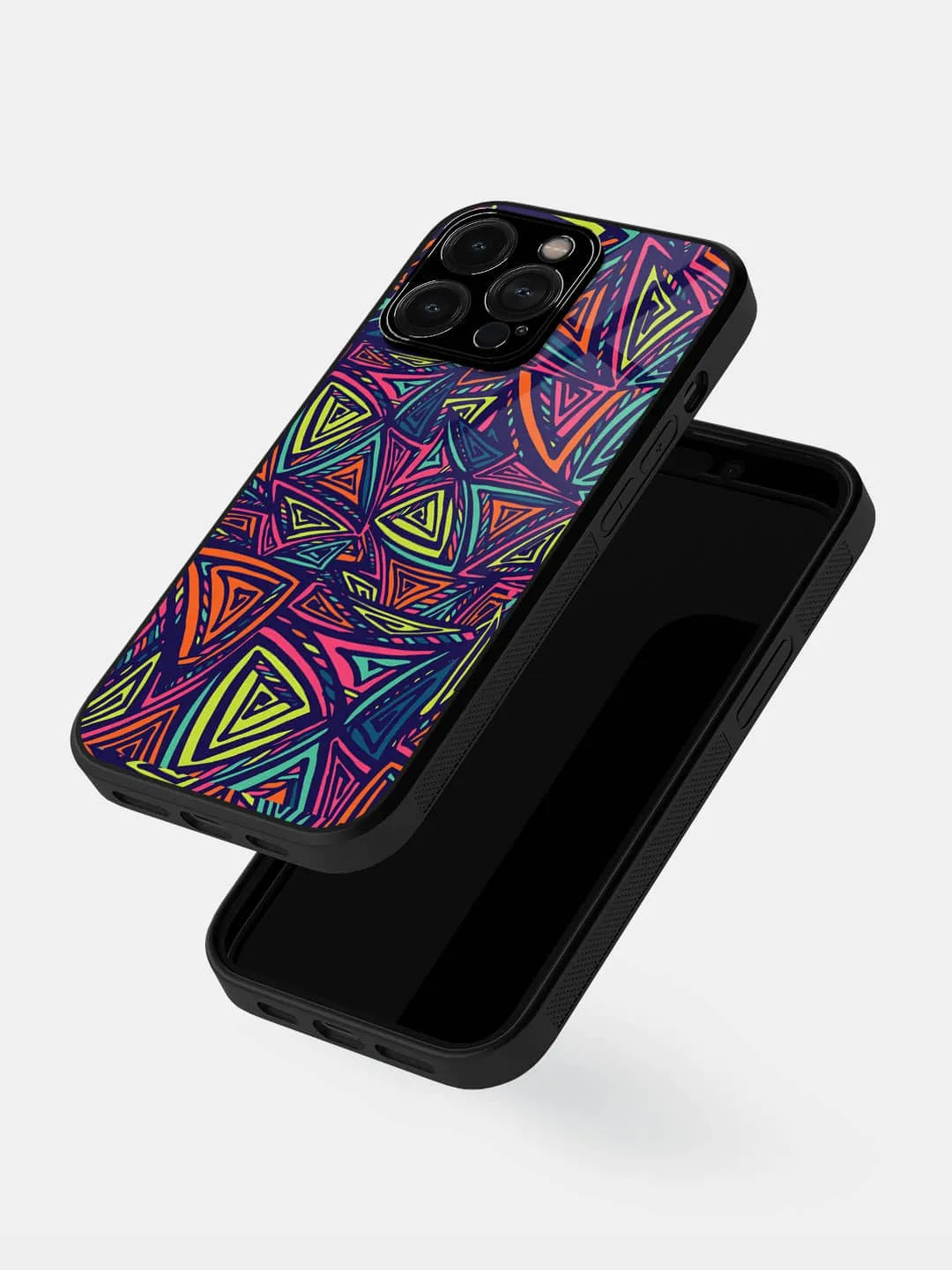 Neon Angles - iPhone 15 Pro Max Cover - Glass