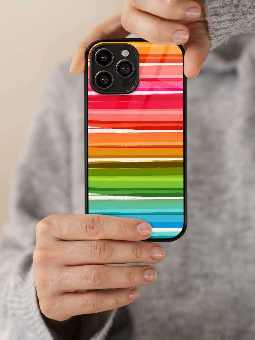 Colourful Brush Strokes - iPhone 15 Pro Max Glass Cover