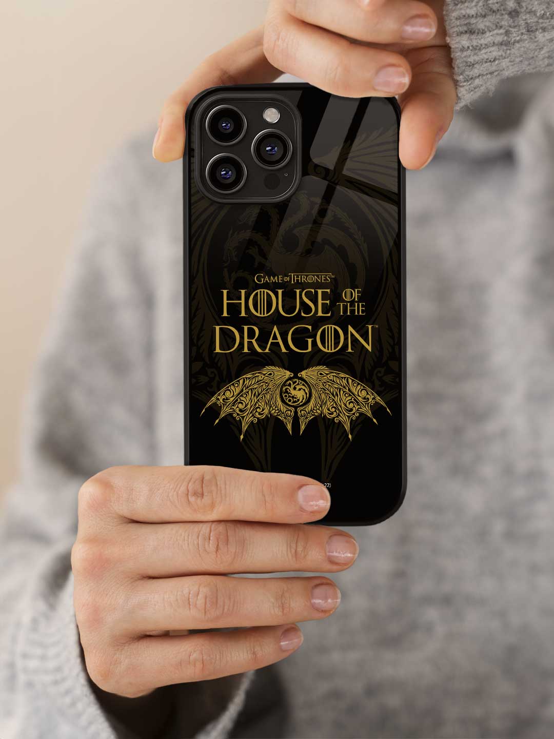 Winged Targaryen Crest - iPhone 15 Pro Max Glass Cover