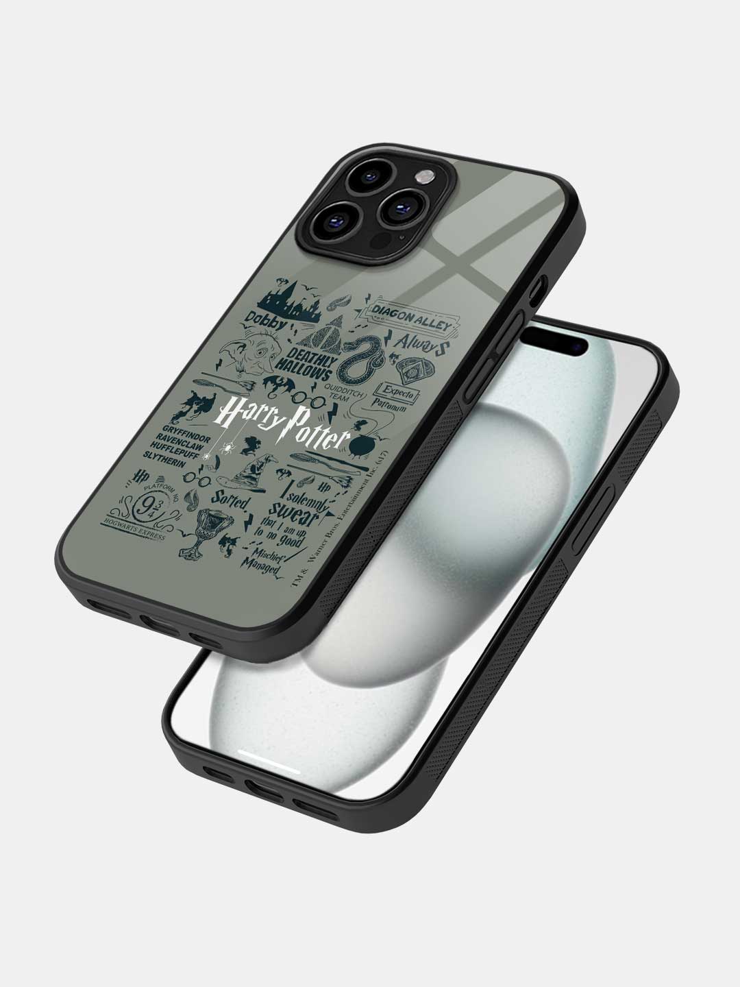 Harry Potter Infographic Grey - iPhone 14 Pro Max Glass Cover