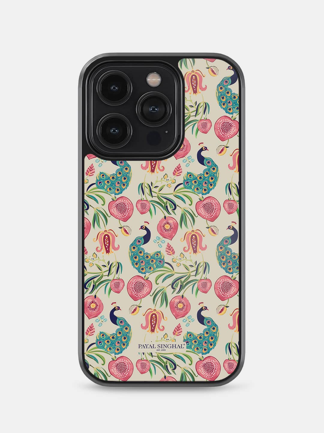 Payal Singhal Anaar and Mor Beige - iPhone 14 Pro Bumper Cover