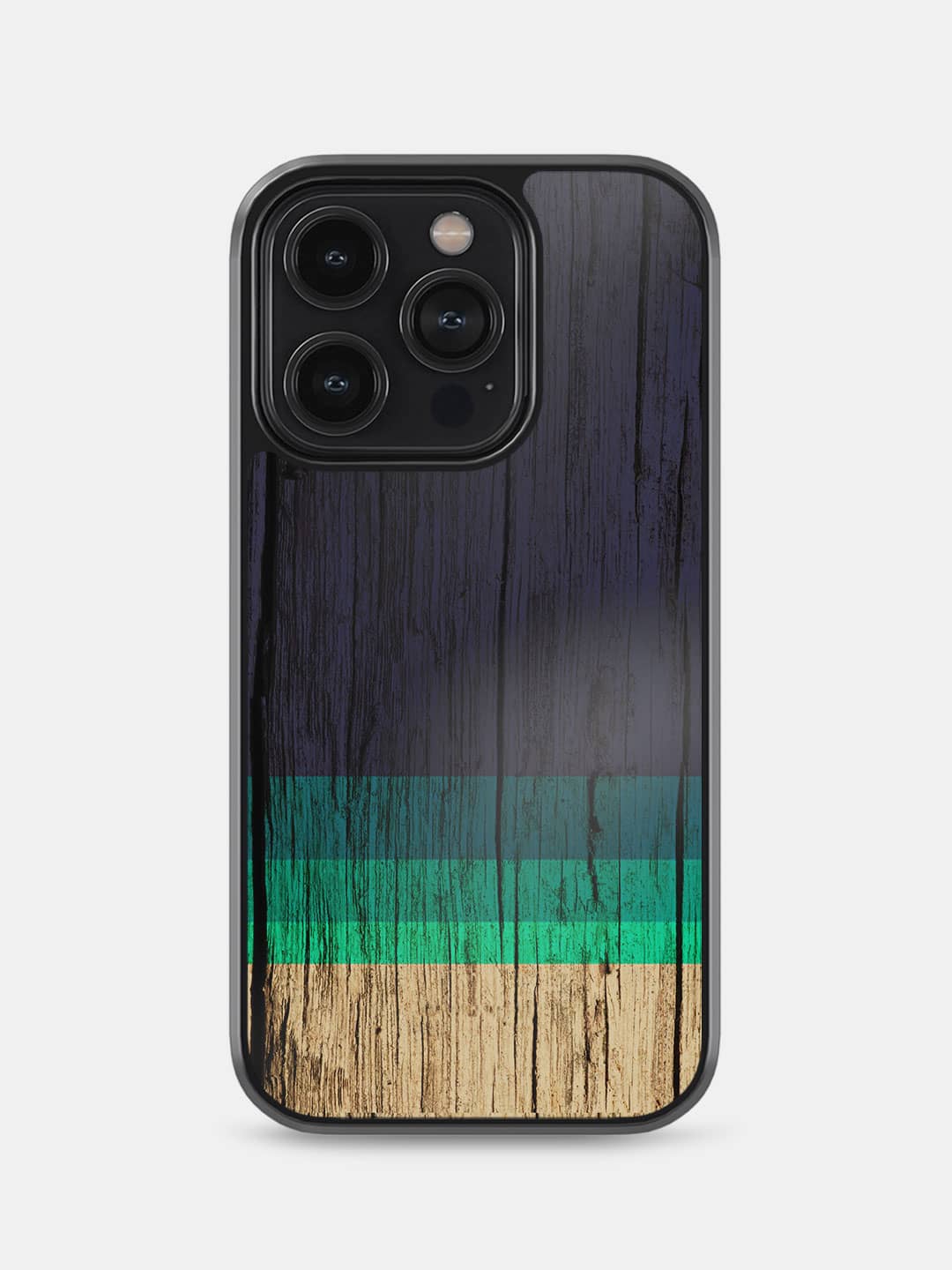 Wood Stripes Blue - iPhone 14 Pro Cover