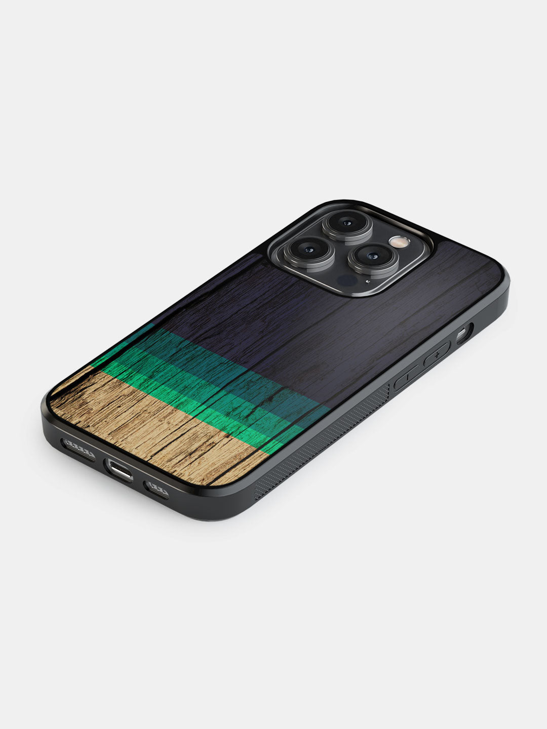 Wood Stripes Blue - iPhone 14 Pro Cover