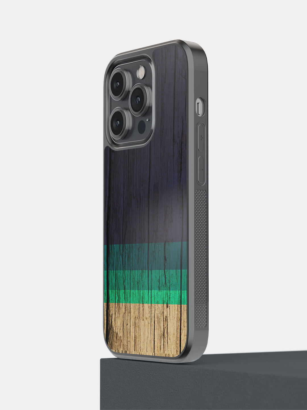 Wood Stripes Blue - iPhone 14 Pro Cover