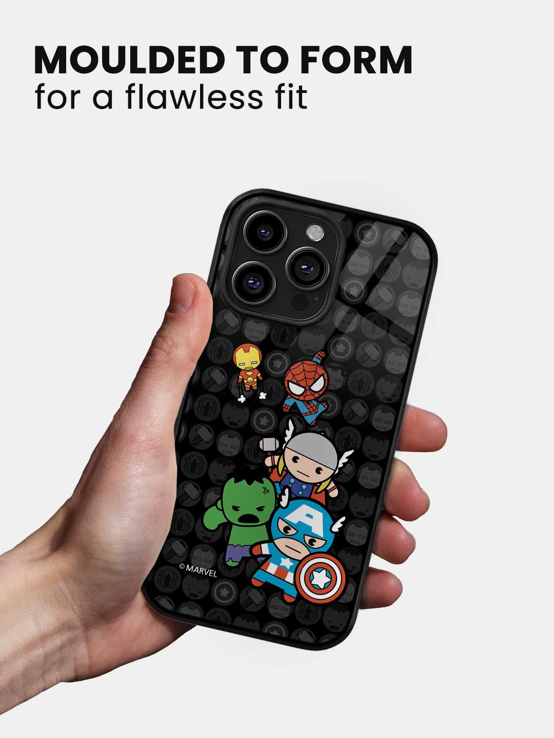 Kawaii Marvel Comics - iPhone 15 Pro Glass Cover