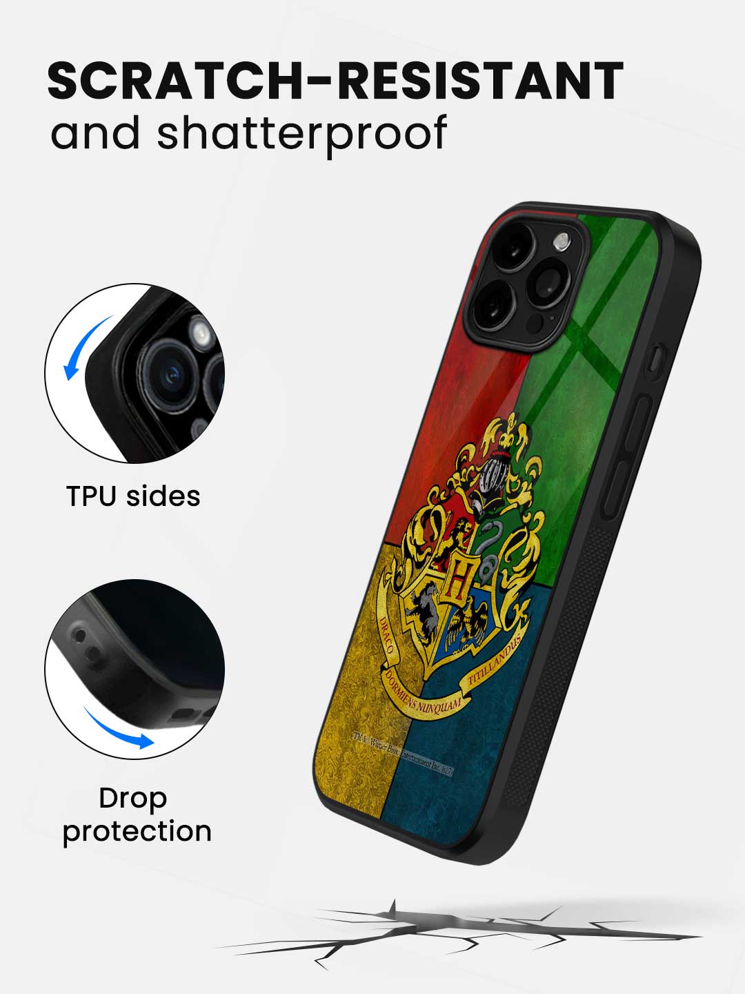 Hogwarts Sigil United - iPhone 14 Pro Glass Cover