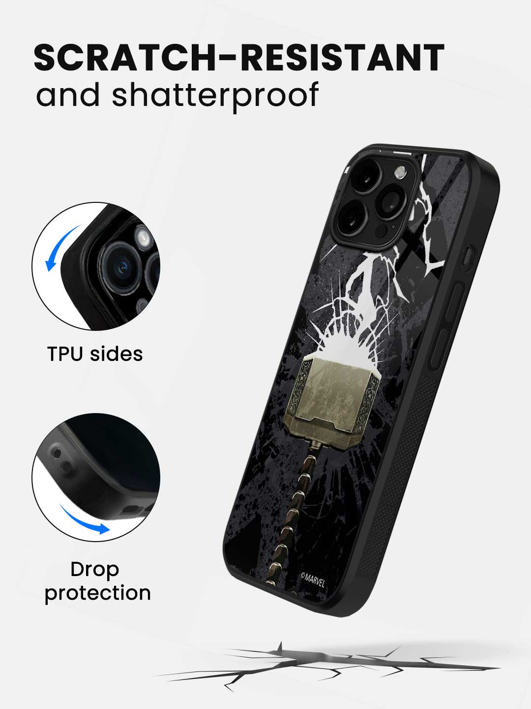 The Thunderous Hammer - iPhone 15 Pro Glass Cover