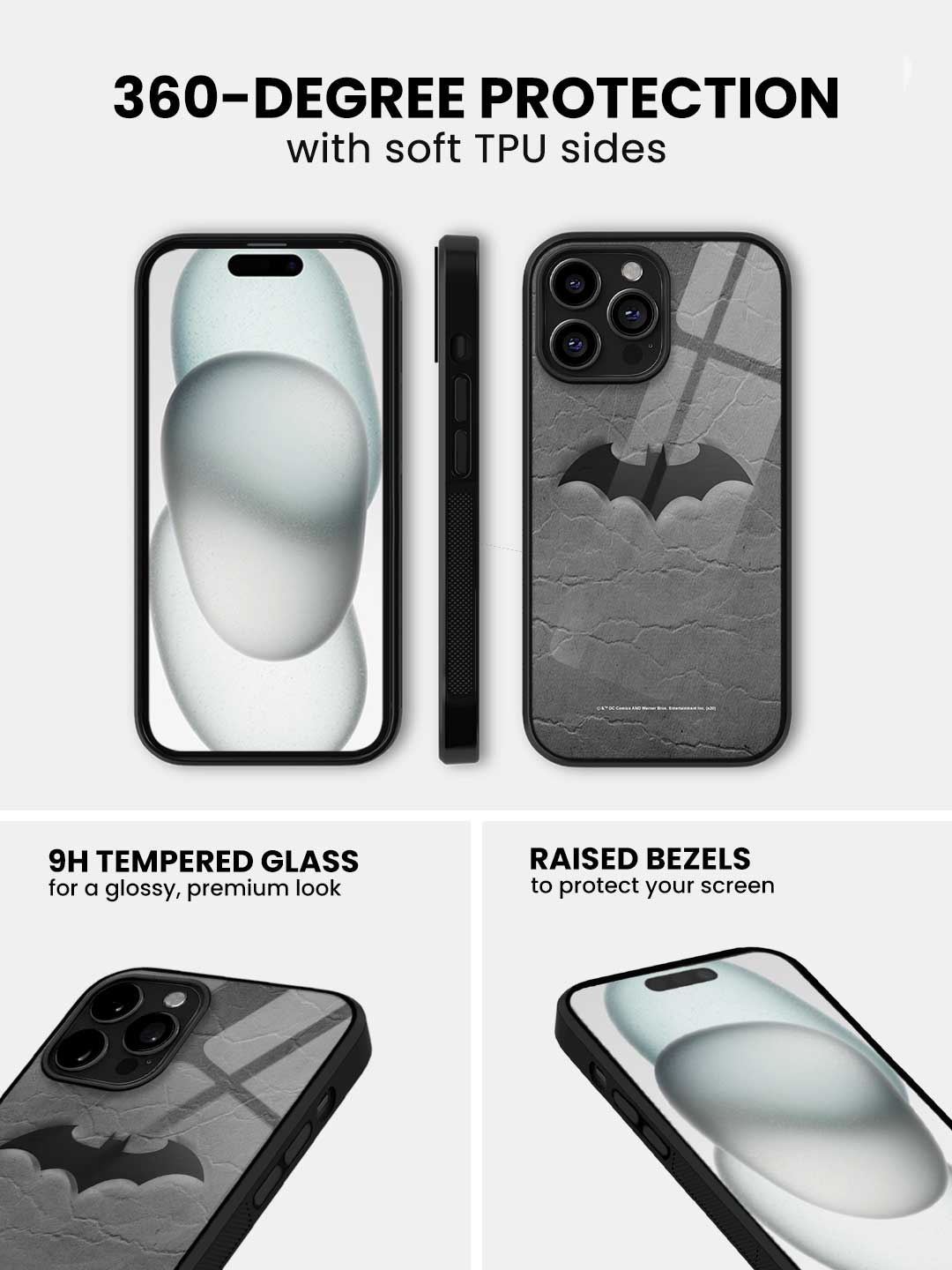 Fade Out Batman - iPhone 15 Pro Glass Cover