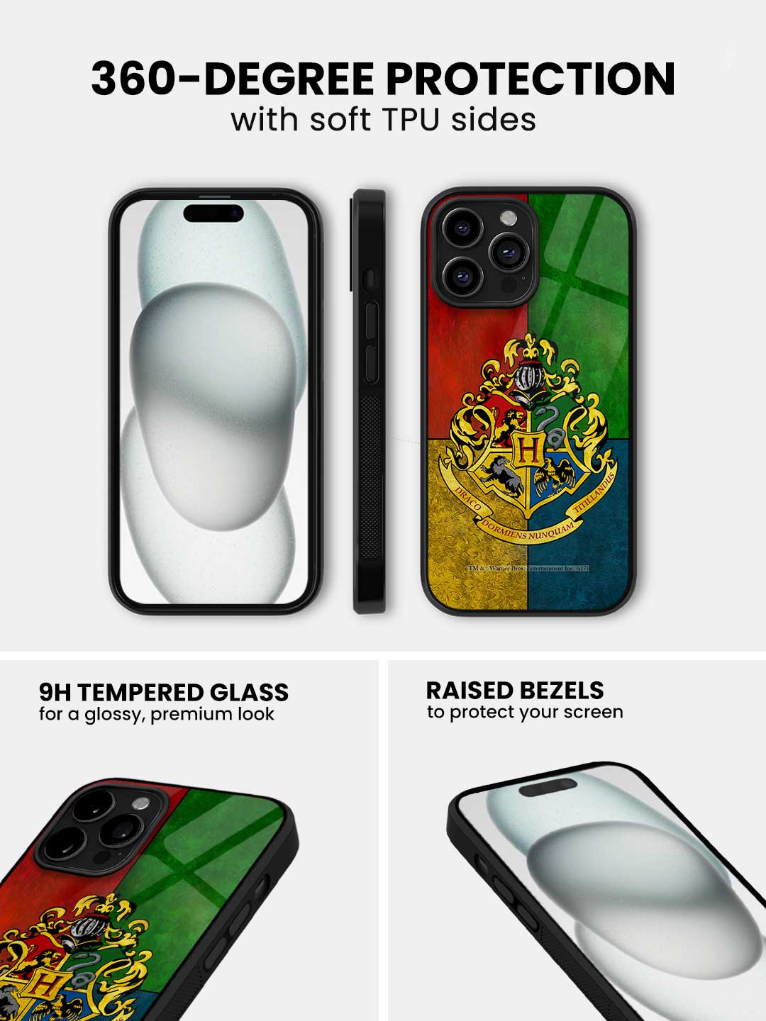 Hogwarts Sigil United - iPhone 14 Pro Glass Cover