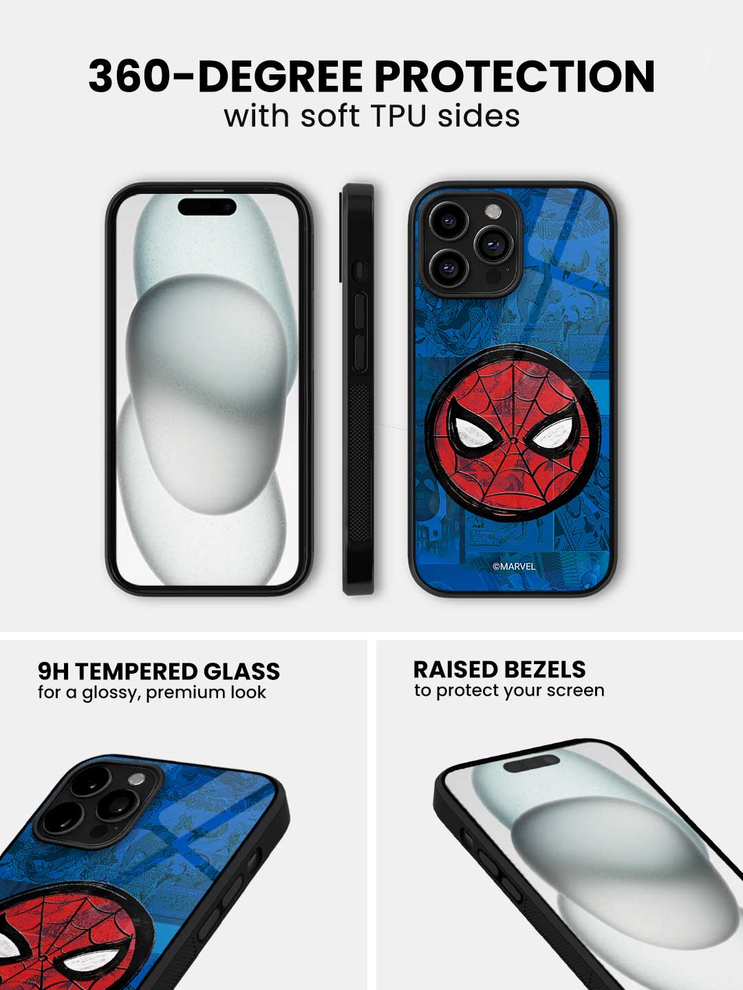Spidey Tingling Eyes - iPhone 15 Pro Glass Cover