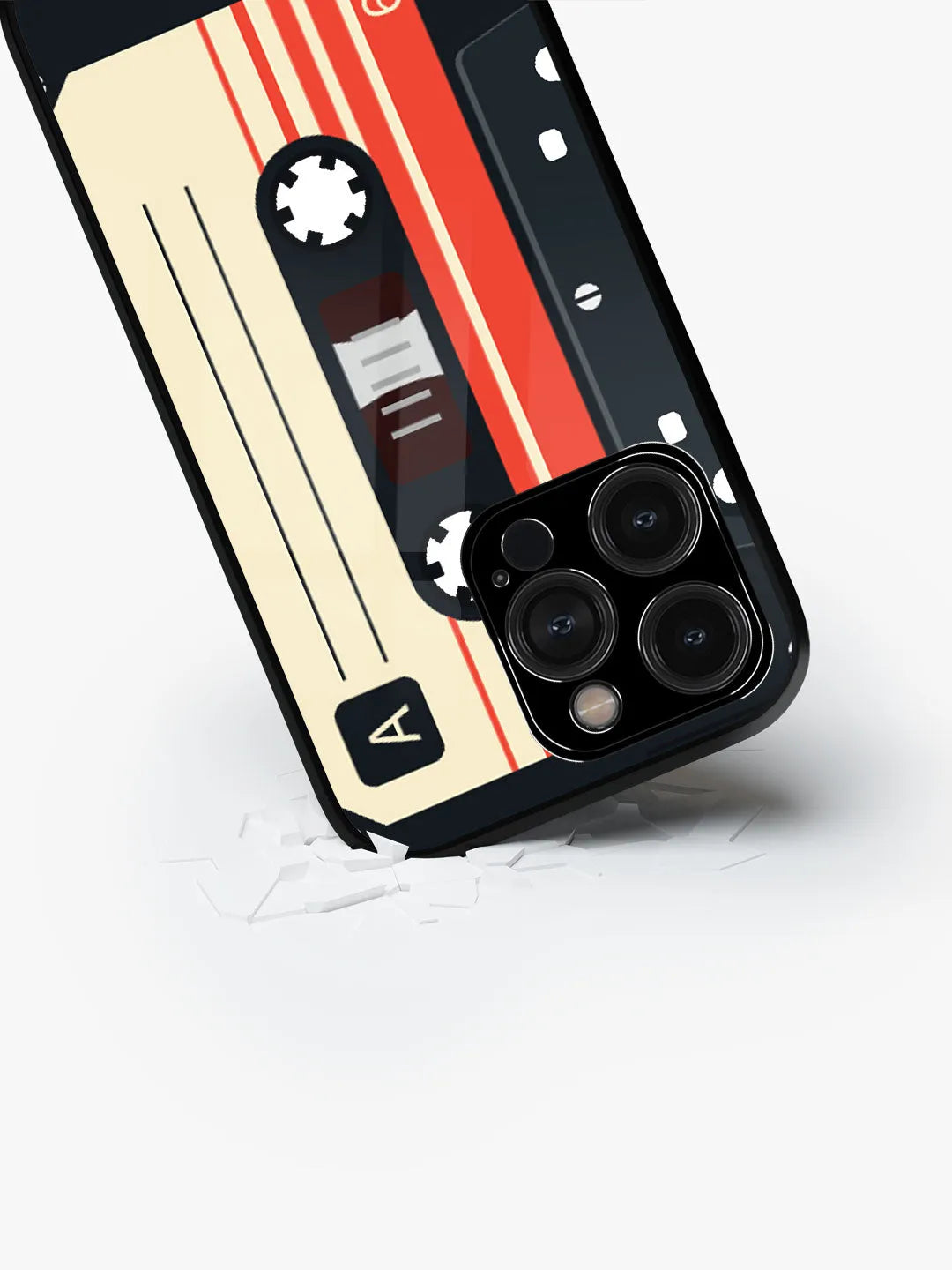 Cassette Black - iPhone 15 Pro Cover - Glass