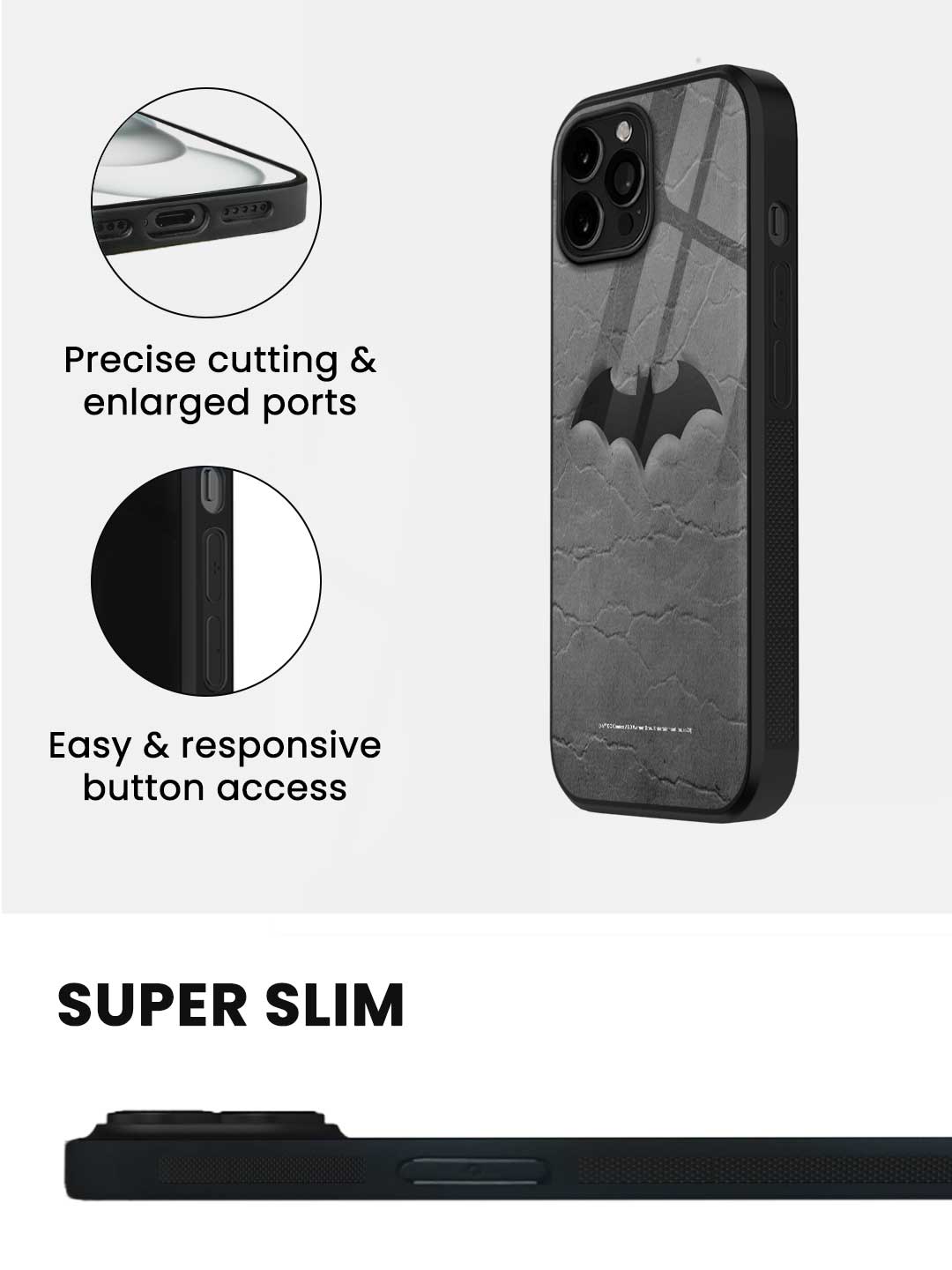 Fade Out Batman - iPhone 15 Pro Glass Cover