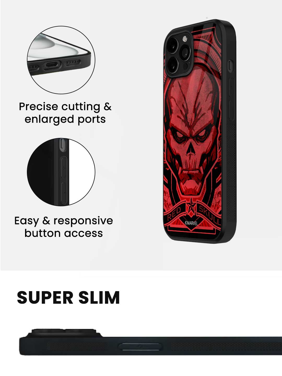 Red Skull Saga - iPhone 15 Pro Glass Cover