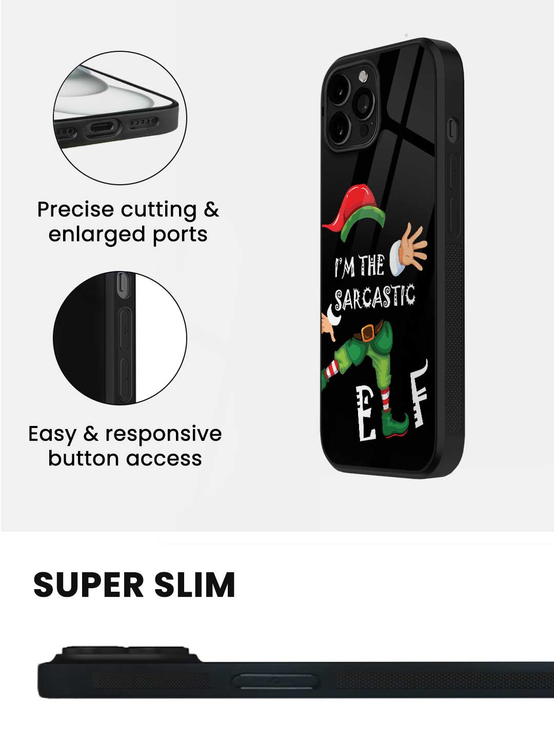 Sarcastic Elf - iPhone 15 Pro Glass Cover