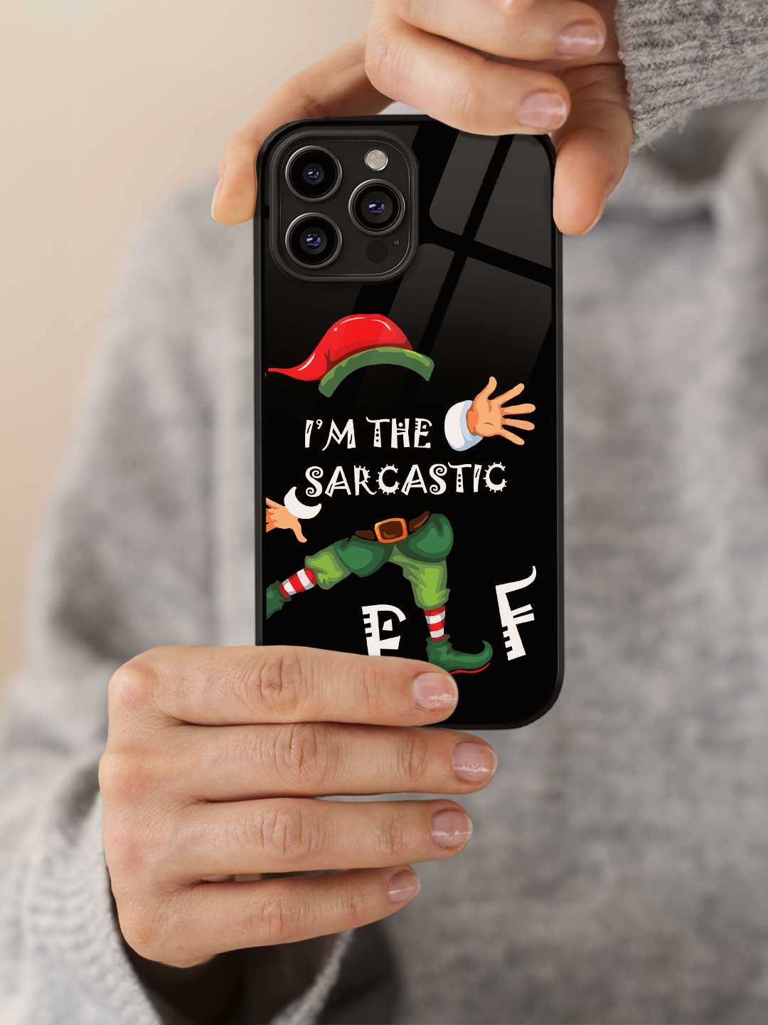 Sarcastic Elf - iPhone 15 Pro Glass Cover