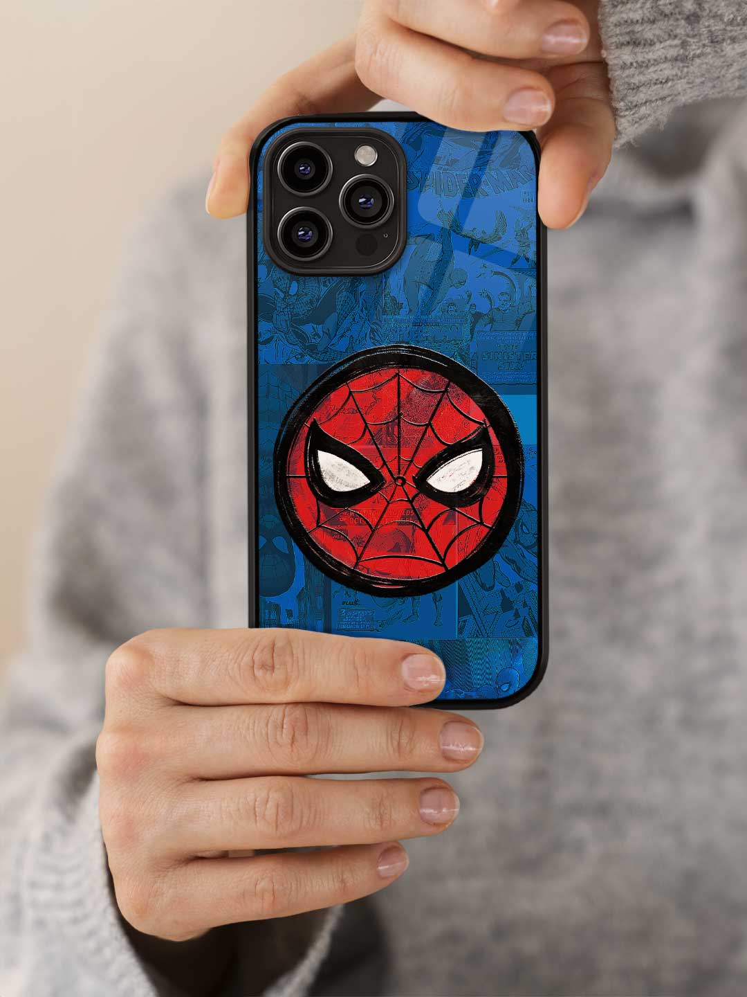 Spidey Tingling Eyes - iPhone 15 Pro Glass Cover
