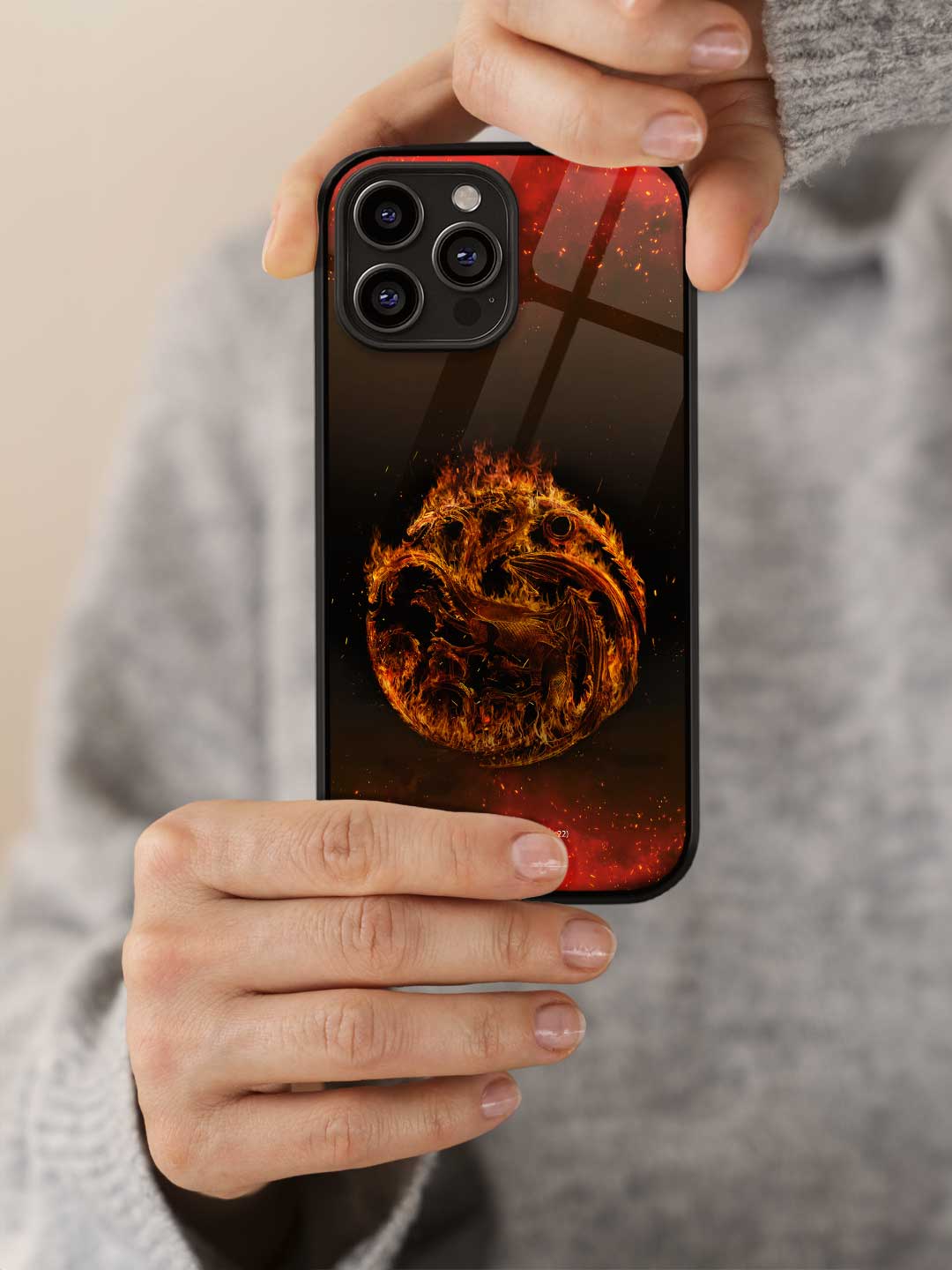 Targaryen Sigil Fire - iPhone 15 Pro Glass Cover