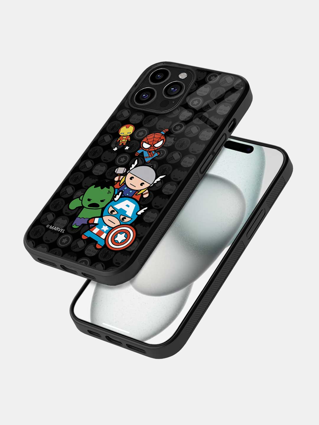 Kawaii Marvel Comics - iPhone 15 Pro Glass Cover
