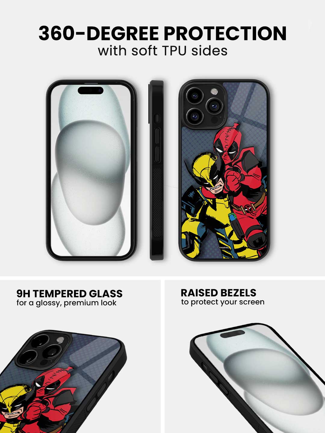 Wolverine Kidpool - iPhone 15 Pro Max Glass Cover