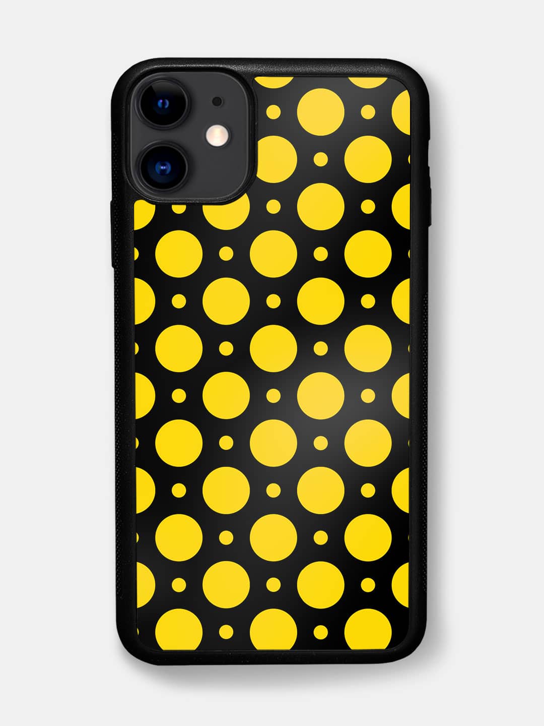 Polka Dot Black Yellow - iPhone 11 Cover