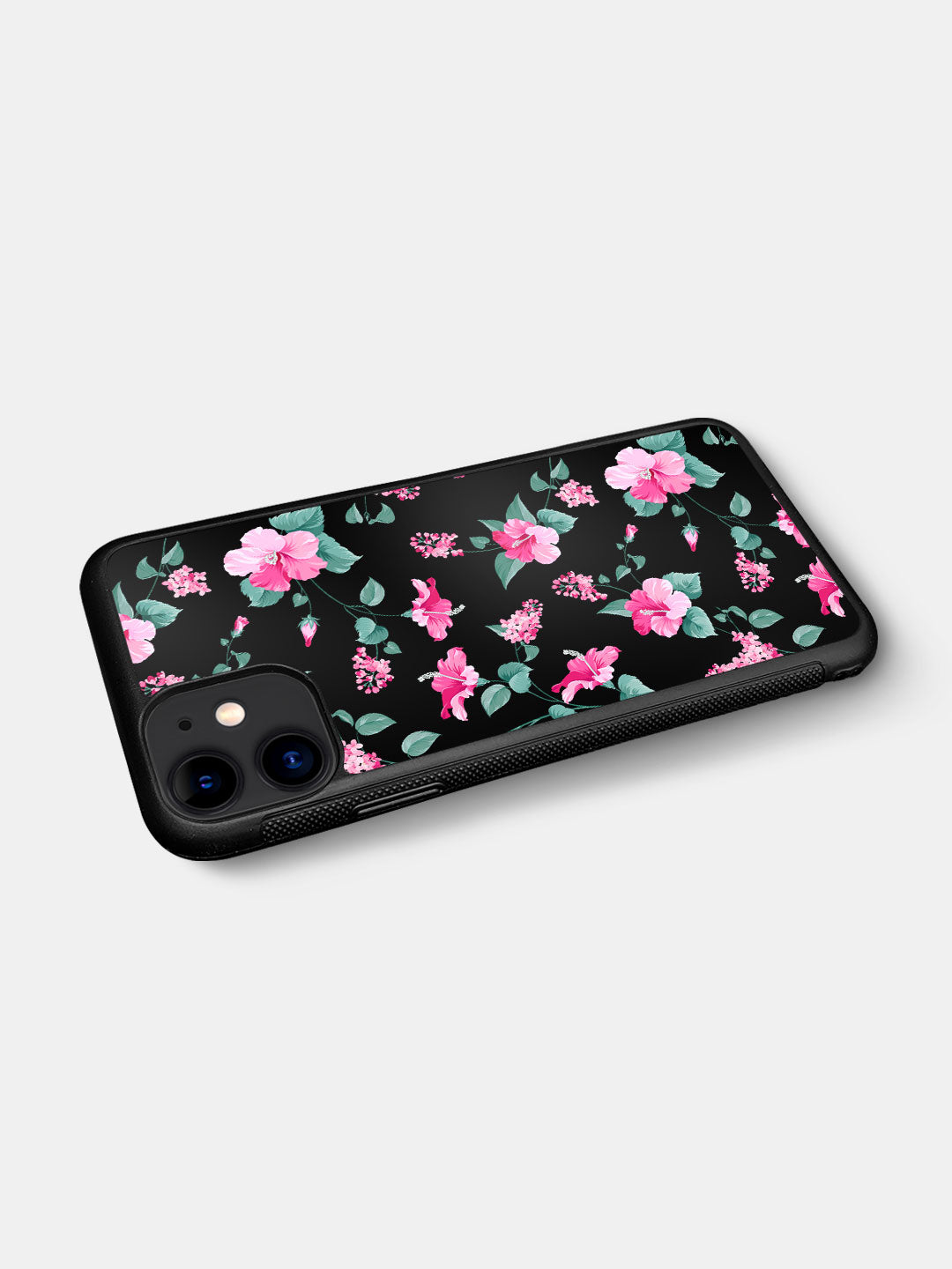 SK Hibiscus Blush Black - iPhone 11 Cover