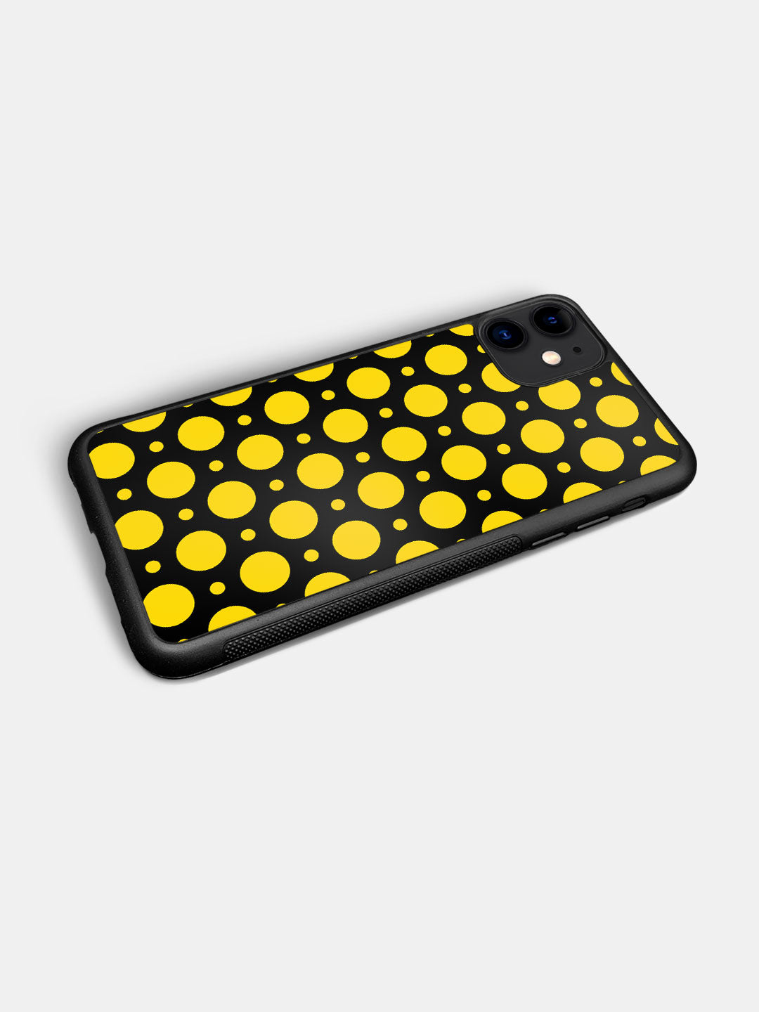 Polka Dot Black Yellow - iPhone 11 Cover
