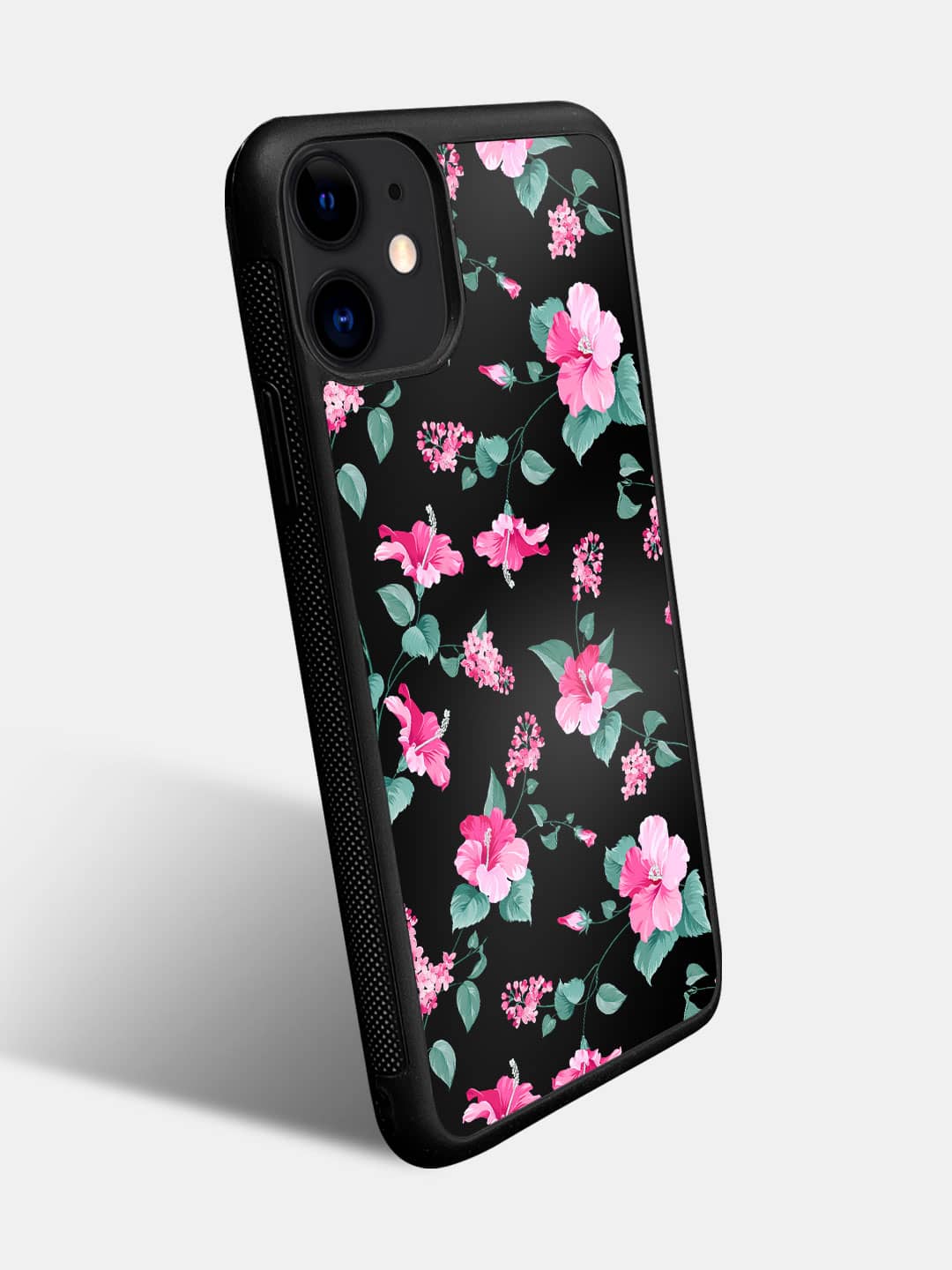 SK Hibiscus Blush Black - iPhone 11 Cover