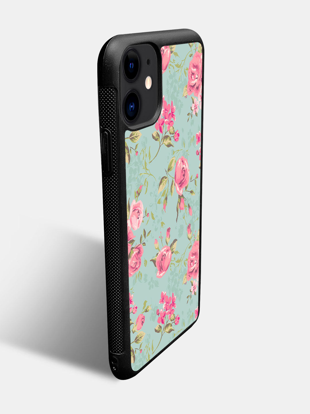 Teal Pink Flowers - iPhone 11 Bumper Cover