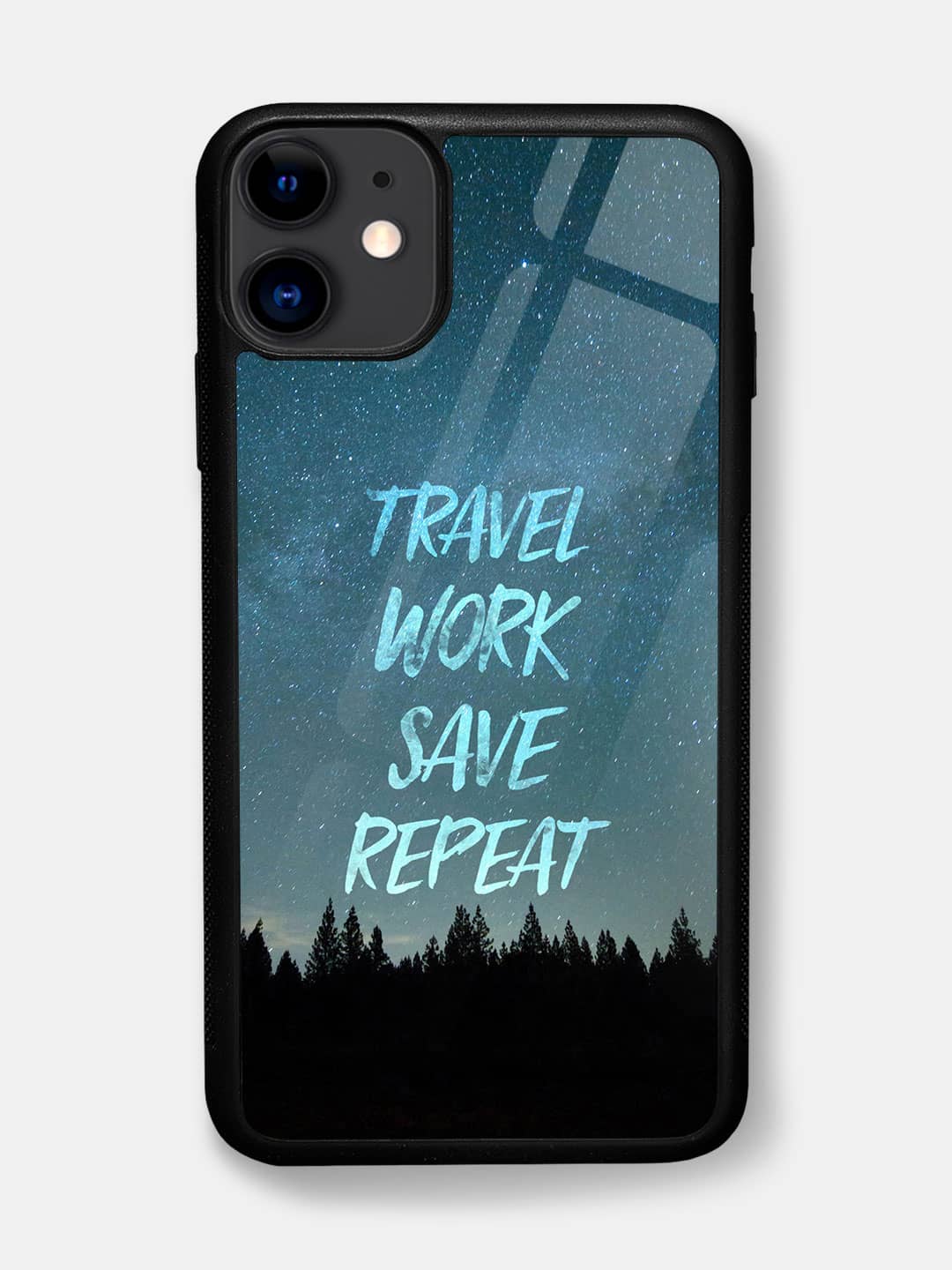 Travel Work Save Repeat - iPhone 11 Glass Cover