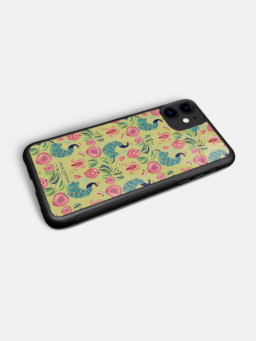 Payal Singhal Anaar and Mor Olive - iPhone 11 Glass Cover