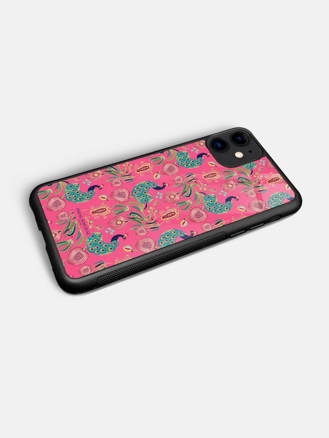 Payal Singhal Anaar and Mor Pink - iPhone 11 Glass Cover