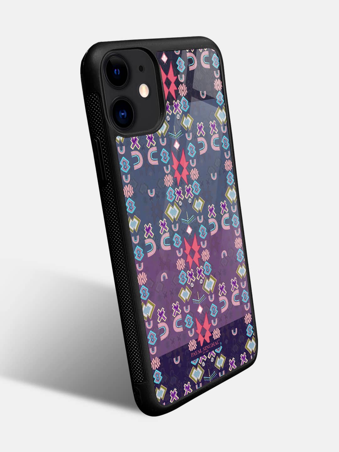 Payal Singhal Ikat Star Purple Small - iPhone 11 Glass Cover