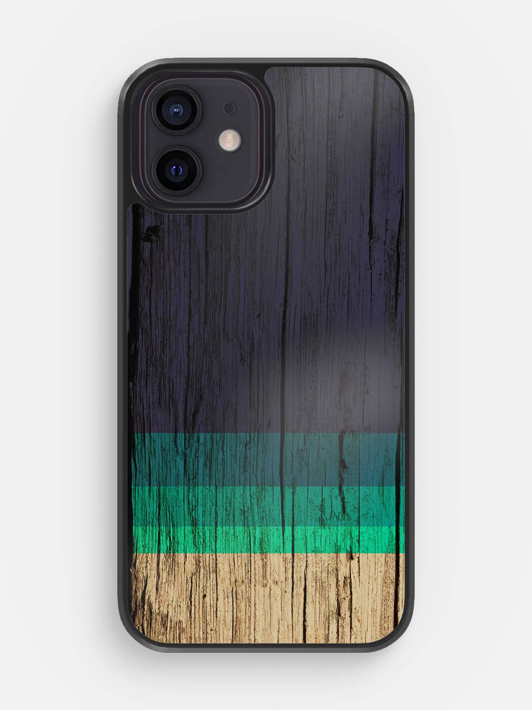 Wood Stripes Blue - iPhone 12 Cover