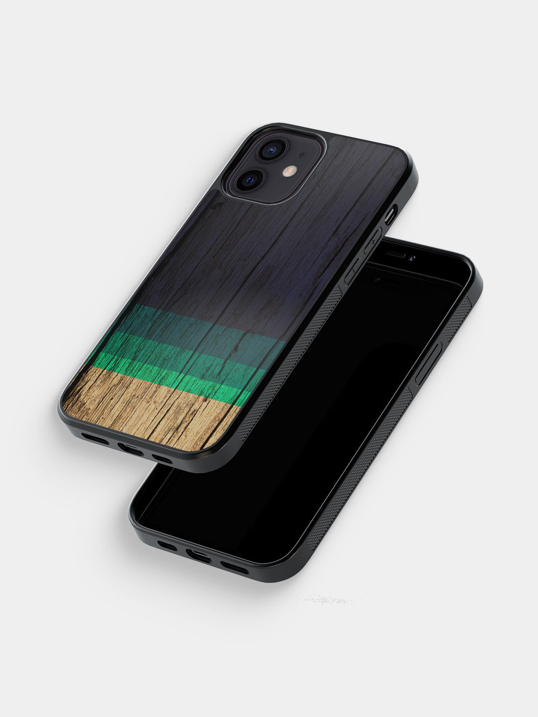 Wood Stripes Blue - iPhone 12 Cover
