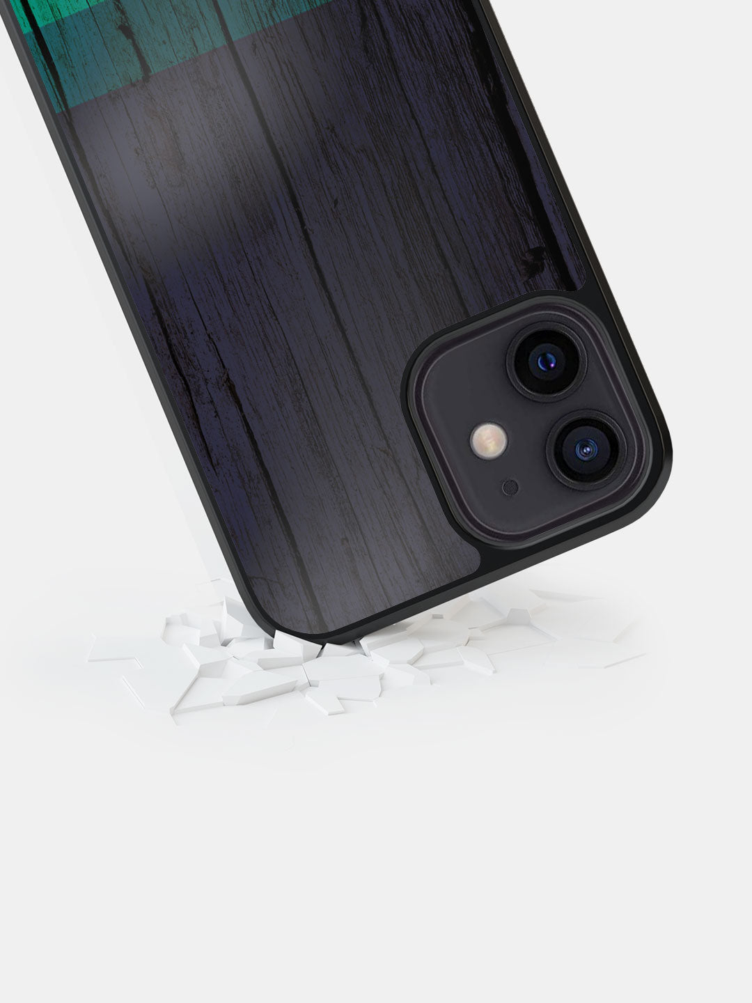 Wood Stripes Blue - iPhone 12 Cover