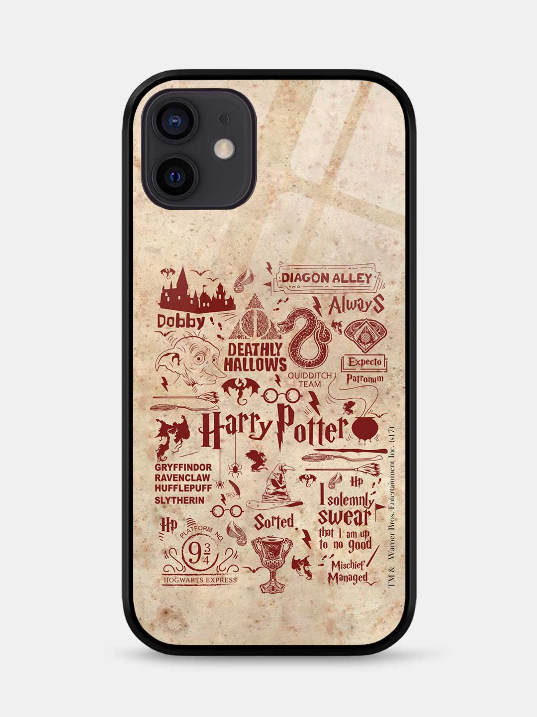 Harry Potter Infographic Red - iPhone 12 Glass Cover