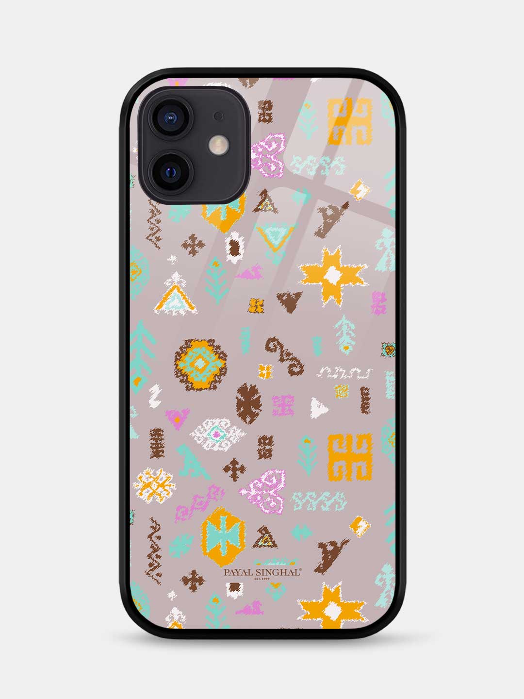 Payal Singhal Bandhani Kilim Lavender Orange - iPhone 12 Glass Cover