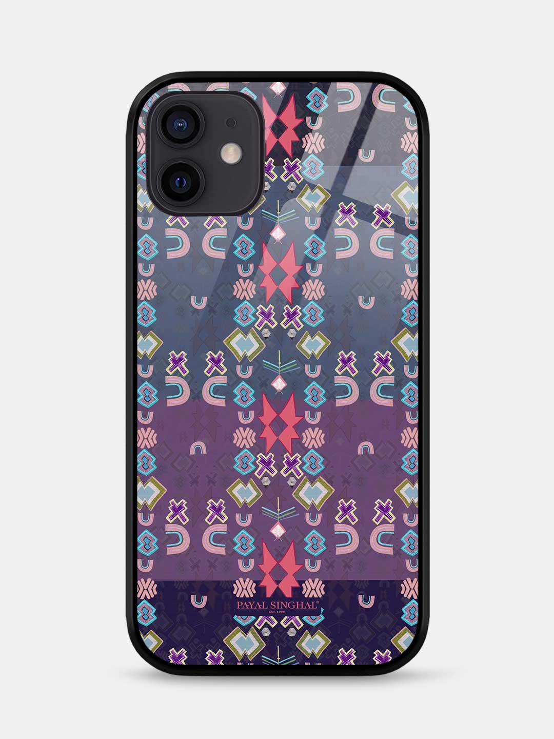 Payal Singhal Ikat Star Purple Small - iPhone 12 Glass Cover